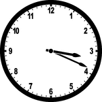 Round clock with numbers showing time 3:19