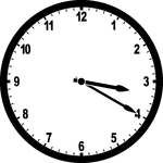 Round clock with numbers showing time 3:20