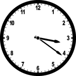 Round clock with numbers showing time 3:21