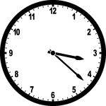 Round clock with numbers showing time 3:22