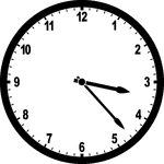 Round clock with numbers showing time 3:23