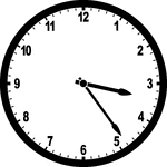 Round clock with numbers showing time 3:24