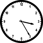Round clock with numbers showing time 3:25