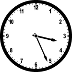 Round clock with numbers showing time 3:26