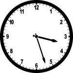 Round clock with numbers showing time 3:27