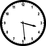 Round clock with numbers showing time 3:29
