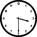 Round clock with numbers showing time 3:30