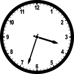 Round clock with numbers showing time 3:33
