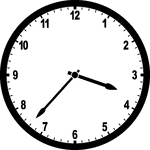 Round clock with numbers showing time 3:37