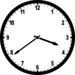 Round clock with numbers showing time 3:39