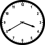 Round clock with numbers showing time 3:40