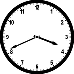 Round clock with numbers showing time 3:41