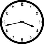Round clock with numbers showing time 3:43