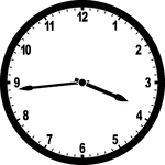 Round clock with numbers showing time 3:44