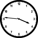 Round clock with numbers showing time 3:46