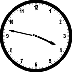 Round clock with numbers showing time 3:47
