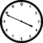 Round clock with numbers showing time 3:49