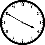 Round clock with numbers showing time 3:50