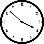 Round clock with numbers showing time 3:52