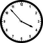 Round clock with numbers showing time 3:53