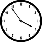 Round clock with numbers showing time 3:54