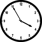 Round clock with numbers showing time 3:55