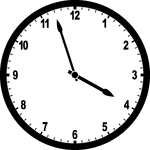 Round clock with numbers showing time 3:57