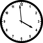 Round clock with numbers showing time 3:59