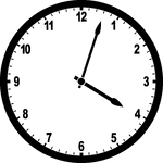 Round clock with numbers showing time 4:03