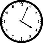 Round clock with numbers showing time 4:04