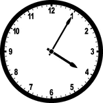 Round clock with numbers showing time 4:05