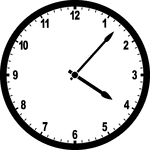 Round clock with numbers showing time 4:07