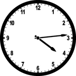 Round clock with numbers showing time 4:14