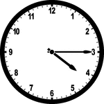 Round clock with numbers showing time 4:15