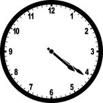 Round clock with numbers showing time 4:21
