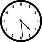 Round clock with numbers showing time 4:29