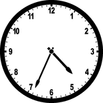Round clock with numbers showing time 4:34
