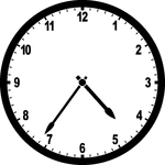 Round clock with numbers showing time 4:36