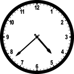 Round clock with numbers showing time 4:38