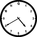 Round clock with numbers showing time 4:40