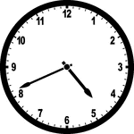Round clock with numbers showing time 4:41