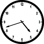 Round clock with numbers showing time 4:42