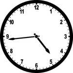 Round clock with numbers showing time 4:44
