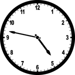 Round clock with numbers showing time 4:47