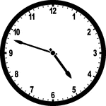 Round clock with numbers showing time 4:48