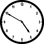 Round clock with numbers showing time 4:50
