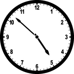 Round clock with numbers showing time 4:52