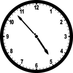 Round clock with numbers showing time 4:53