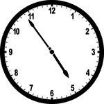 Round clock with numbers showing time 4:54