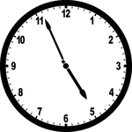 Round clock with numbers showing time 4:56